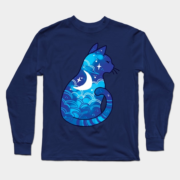 Spirit Moon Cat Long Sleeve T-Shirt by MichelleScribbles